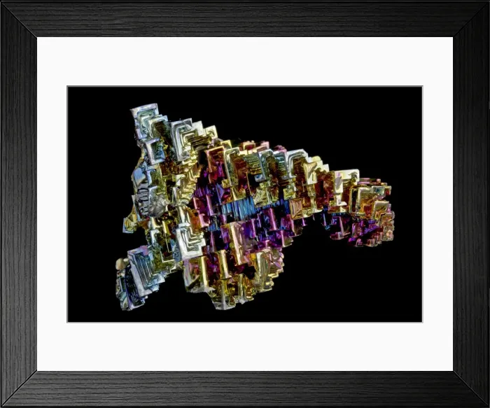 Framed Print : Bismuth - laboratory grown - Germany Framed Print : Bismuth - laboratory grown - Germany
