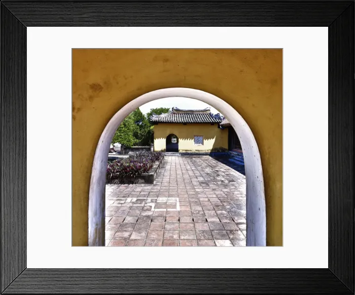Framed Print : Hue Citadel: Imperial city Vietnam - designated a World Heritage Site in 1993 the citadel was established by Emperor Gia Long in 1805 - The huge fortress comprises three concentric enclosures - the Civic Framed Print : Hue Citadel: Imperial city Vietnam - designated a World Heritage Site in 1993 the citadel was established by Emperor Gia Long in 1805 - The huge fortress comprises three concentric enclosures - the Civic