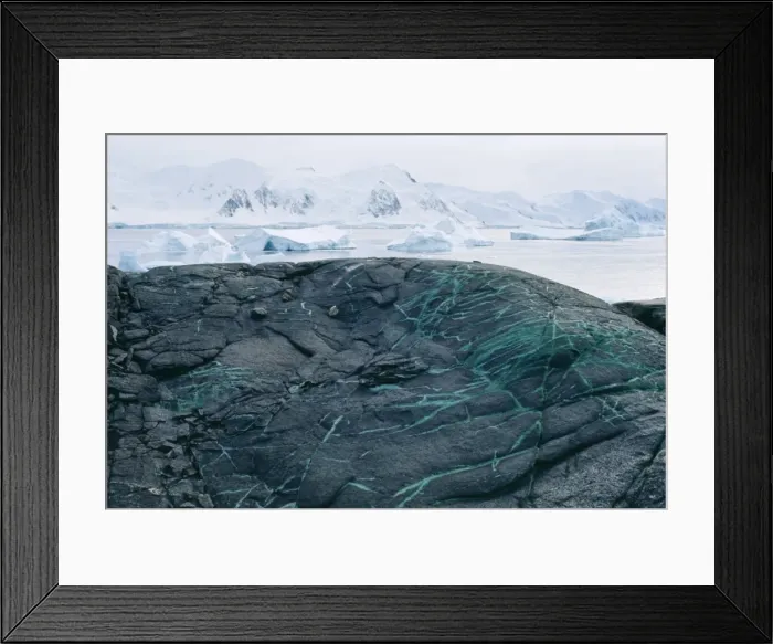 Framed Print : Antarctica - copper veins in rock, Horse Shoe Island Framed Print : Antarctica - copper veins in rock, Horse Shoe Island