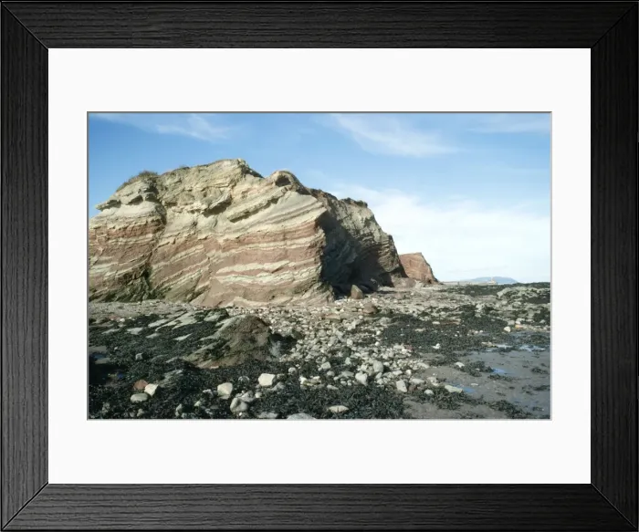 Framed Print : Cliffs Beach Watchet, Somerset, UK