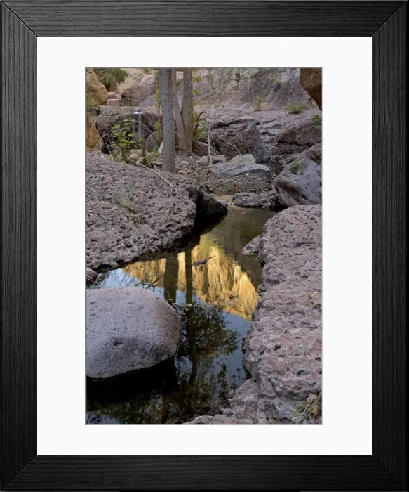 Framed Print : Aravaipa Canyon Wilderness - reflection of cliffs above showing in creek - Located about 50 miles northeast of Tucson - Federal Wilderness Area - Arizona - USA Framed Print : Aravaipa Canyon Wilderness - reflection of cliffs above showing in creek - Located about 50 miles northeast of Tucson - Federal Wilderness Area - Arizona - USA