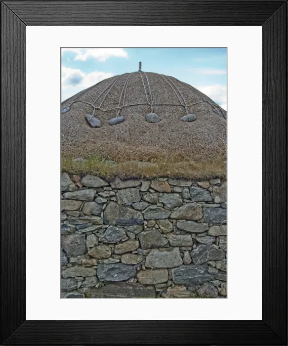 Framed Print : Gearrannan Blackhouse Village - Close up of wall and roof structure - Restored thatched cottages - Carloway - Lewis - Outer Hebrides - Scotland Framed Print : Gearrannan Blackhouse Village - Close up of wall and roof structure - Restored thatched cottages - Carloway - Lewis - Outer Hebrides - Scotland