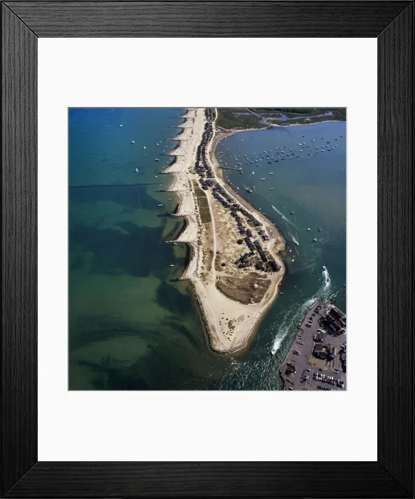 Framed Print : Aerial view - Groynes, Hengistbury Head, Christchurch Harbour, Dorset DW1960 Framed Print : Aerial view - Groynes, Hengistbury Head, Christchurch Harbour, Dorset DW1960