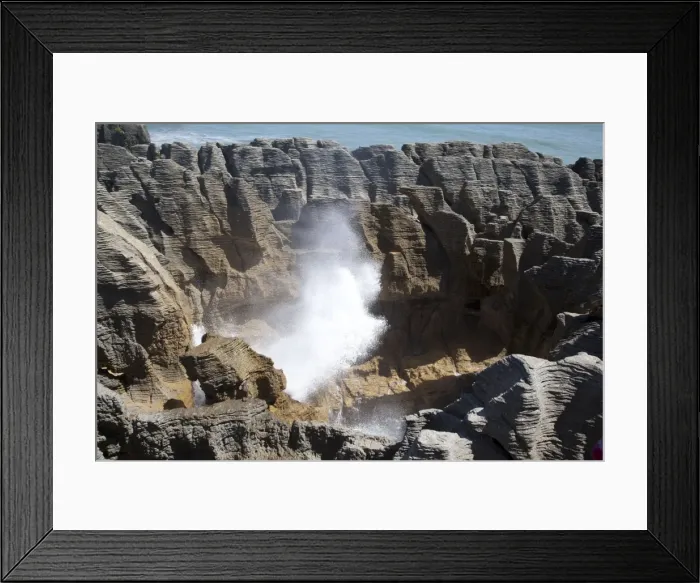 Framed Print : Punakaiki blowhole - Limestone layering - Dolomite Point on the West Coast of New Zealand's South island is known as the Pancake Rocks - originally the limestone was laid down in softer and harder layers Framed Print : Punakaiki blowhole - Limestone layering - Dolomite Point on the West Coast of New Zealand's South island is known as the Pancake Rocks - originally the limestone was laid down in softer and harder layers