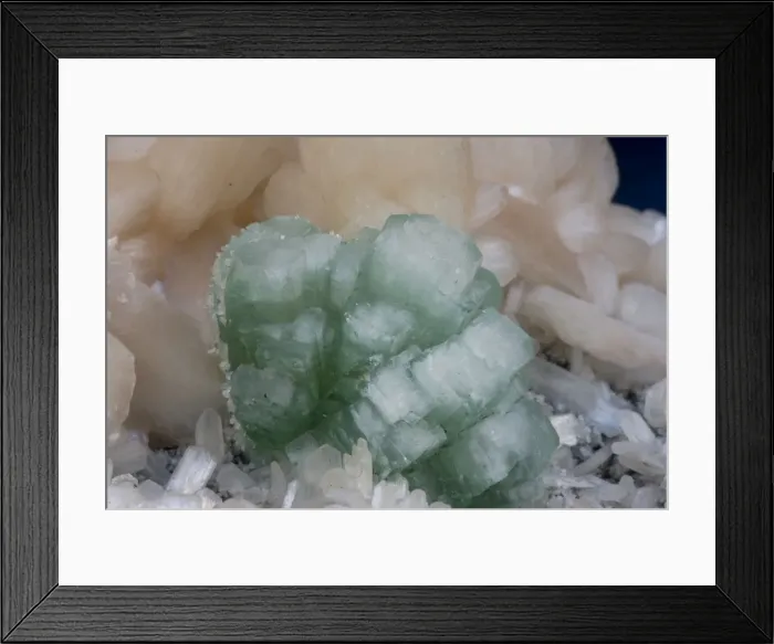 Framed Print : Apophylite (green) and Stilbite (pink) - Jalgaon District - India Framed Print : Apophylite (green) and Stilbite (pink) - Jalgaon District - India
