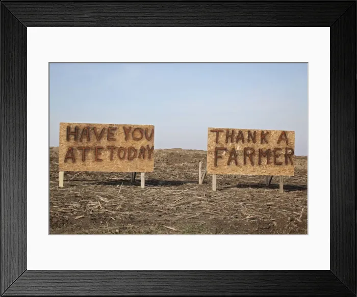 Framed Print : Farming - Sign on Farm - Upstate New York - USA Framed Print : Farming - Sign on Farm - Upstate New York - USA
