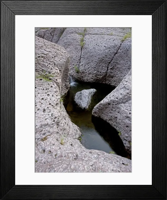 Framed Print : Aravaipa Canyon Wilderness - Boulders in creek - Located about 50 miles northeast of Tucson - Noted for its desert stream, majestic cliffs and bighorn sheep - An 11 mile long canyon that cuts through the north end of Galiuro Mountains - Federal Framed Print : Aravaipa Canyon Wilderness - Boulders in creek - Located about 50 miles northeast of Tucson - Noted for its desert stream, majestic cliffs and bighorn sheep - An 11 mile long canyon that cuts through the north end of Galiuro Mountains - Federal