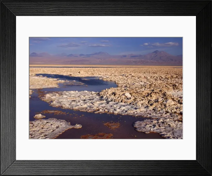 Framed Print : Salar de Atacama - second biggest salt lake in the world and small alkaline lagunas situated on the foothills of the Andes - near San Pedro de Atacama - Chile - South America Framed Print : Salar de Atacama - second biggest salt lake in the world and small alkaline lagunas situated on the foothills of the Andes - near San Pedro de Atacama - Chile - South America