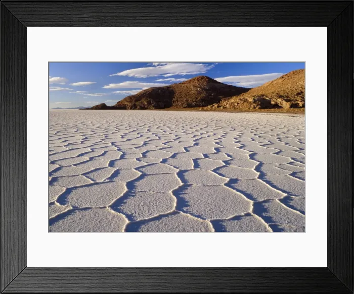 Framed Print : Salar de Uyuni - polygonal salt pattern on dried up salt lake in late evening light - Salar de Uyuni - Altiplano - Bolivia - South America Framed Print : Salar de Uyuni - polygonal salt pattern on dried up salt lake in late evening light - Salar de Uyuni - Altiplano - Bolivia - South America