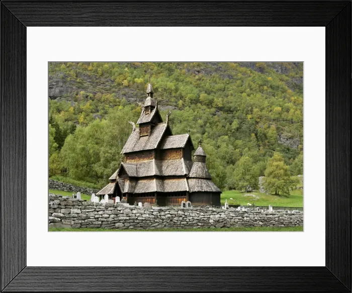 Framed Print : Stave church of Borgund with cemetry in early autumn Borgund, Laerdal, Sogn og Fjordane, Norway Framed Print : Stave church of Borgund with cemetry in early autumn Borgund, Laerdal, Sogn og Fjordane, Norway