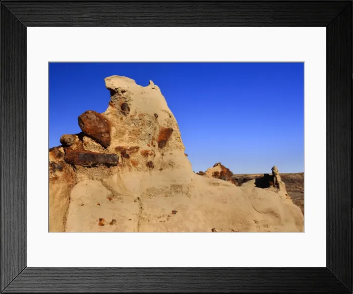 Framed Print : Miss Piggy - eroded clay sculpture in the shape of a comic figure. Embedded colourful rocks make up mouth, eyes and hair which make the sculpture similar to Miss Piggy of the Muppets Show - Bisti Badlands Wilderness Area, New Mexico, USA Framed Print : Miss Piggy - eroded clay sculpture in the shape of a comic figure. Embedded colourful rocks make up mouth, eyes and hair which make the sculpture similar to Miss Piggy of the Muppets Show - Bisti Badlands Wilderness Area, New Mexico, USA