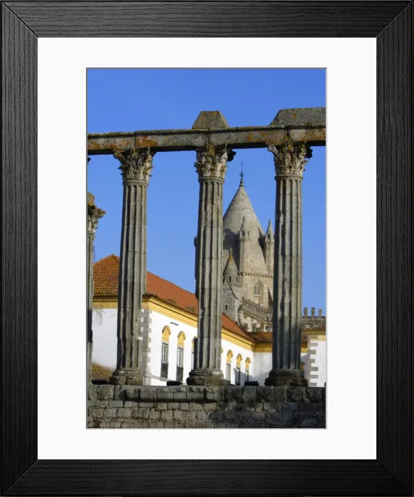 Framed Print : Roman Temple - in Evora, World Heritage city, Alentejo, Portugal