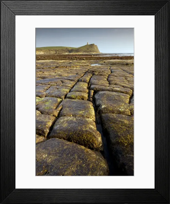 Framed Print : Eroded wave-cut platform - low tide - at Kimmeridge Bay - Dorset Framed Print : Eroded wave-cut platform - low tide - at Kimmeridge Bay - Dorset