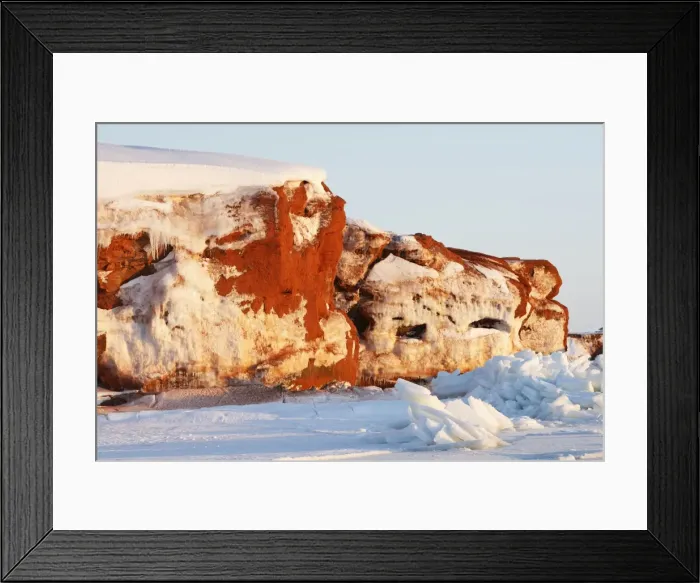 Framed Print : Sandstone Cliffs Island of Cap aux Meules, Magdalen Islands Canada Framed Print : Sandstone Cliffs Island of Cap aux Meules, Magdalen Islands Canada