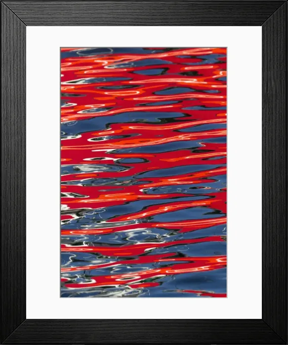 Framed Print : Reflections - of fishing vessels colours in habour water - Gillelije - Seeland - Denmark Framed Print : Reflections - of fishing vessels colours in habour water - Gillelije - Seeland - Denmark