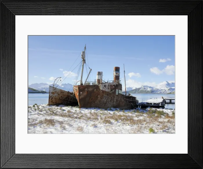 Framed Print : Old Whaling boats at Grytviken - South Georgia - Antarctica Framed Print : Old Whaling boats at Grytviken - South Georgia - Antarctica
