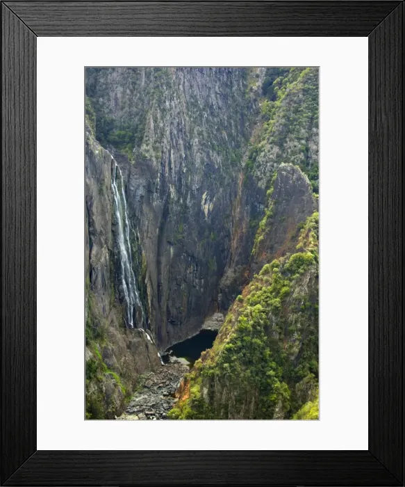 Framed Print : Wollomombi Falls - impressive view of this very high waterfall which drops in a very narrow and deep gorge into a plunge pool - Oxley Wild Rivers National Park, New South Wales, Australia Framed Print : Wollomombi Falls - impressive view of this very high waterfall which drops in a very narrow and deep gorge into a plunge pool - Oxley Wild Rivers National Park, New South Wales, Australia