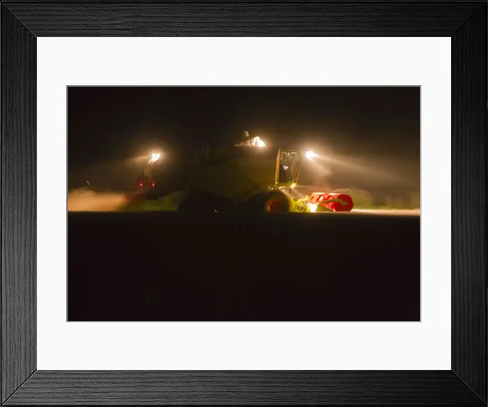 Framed Print : Combine Harvester - reaping corn at night - Lower Saxony - Germany Framed Print : Combine Harvester - reaping corn at night - Lower Saxony - Germany