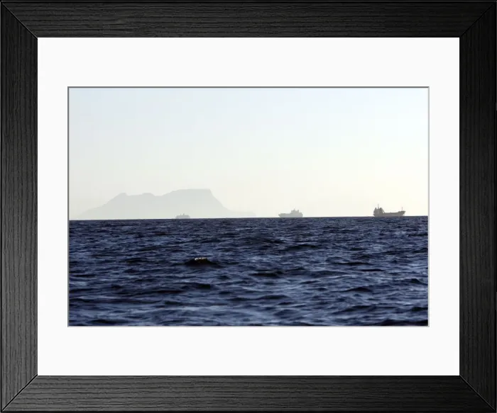 Framed Print : Cargo Ships - in the Strait of Gibraltar. Spain Framed Print : Cargo Ships - in the Strait of Gibraltar. Spain