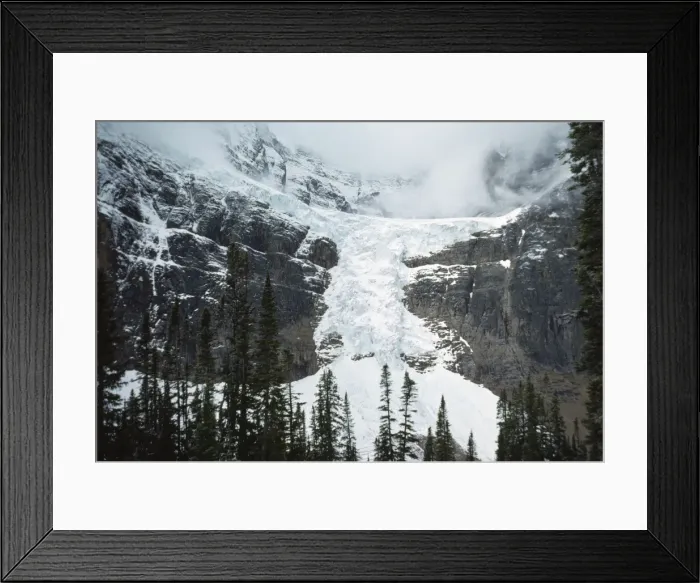 Framed Print : Canada - Angel Glacier showing icefall / snowfall from cirque. Mount Edith Cavell, Jasper National Park, Alberta Framed Print : Canada - Angel Glacier showing icefall / snowfall from cirque. Mount Edith Cavell, Jasper National Park, Alberta