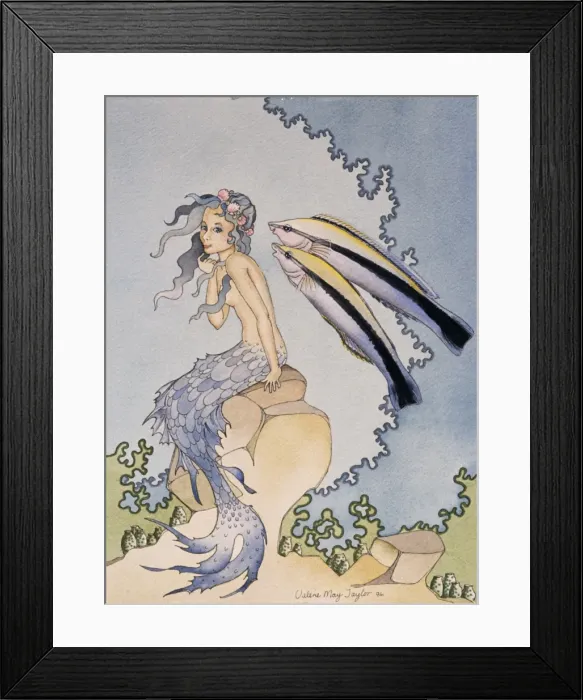 Framed Print : Mermaid - illustration suprise Framed Print : Mermaid - illustration suprise