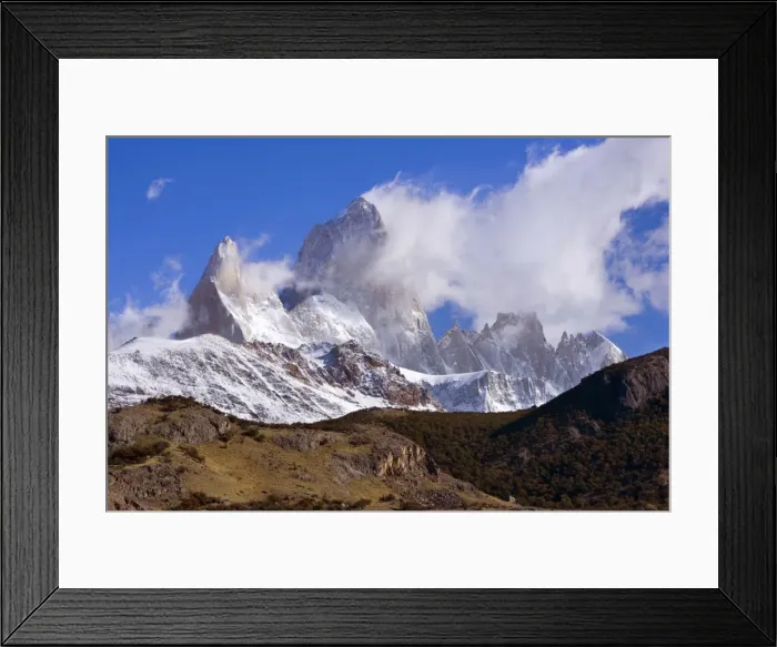 Framed Print : Mount Fitz Roy - clouds gathering around Cerro Fitz Roy - Los Glaciares National Park - Patagonia - Argentina - South America