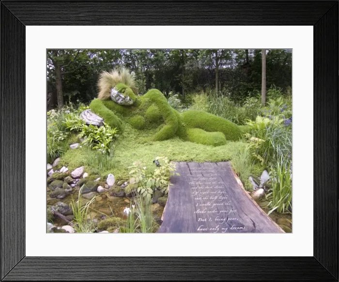 Framed Print : Chelsea Flower Show 2006 - Dreaming girl in 4 Head Garden of Dreams by Marney Hall and Heather Yarrow Framed Print : Chelsea Flower Show 2006 - Dreaming girl in 4 Head Garden of Dreams by Marney Hall and Heather Yarrow