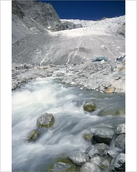 Glacier - Glacier Blanc & headwaters of R. Durance. Ecrins National Park, French Alps