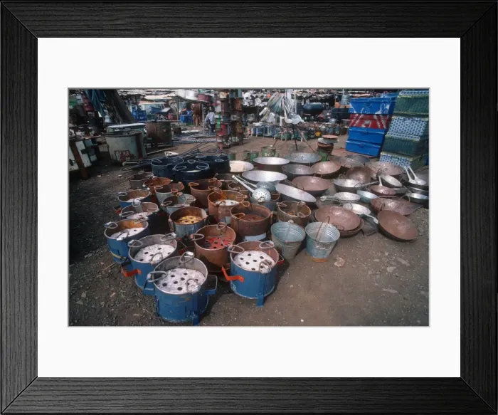 Framed Print : Charcoal cooking stoves in downtown market Nairobi Kenya Framed Print : Charcoal cooking stoves in downtown market Nairobi Kenya