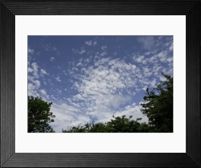 Framed Print : Altocumulus clouds in blue sky, Cotswolds UK