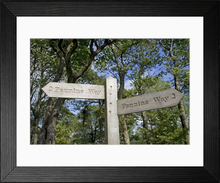 Framed Print : Wooden signpost Pennine Way Malham Tarn Yorkshire UK Framed Print : Wooden signpost Pennine Way Malham Tarn Yorkshire UK