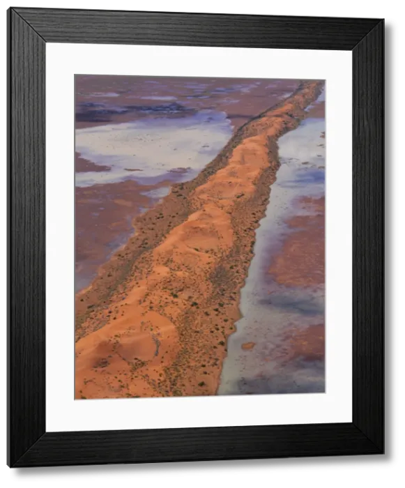 Framed Print : Aerial: sand dunes after flood, southern limit near Birdsville Simpson Desert, South Australia JPF41510 Framed Print : Aerial: sand dunes after flood, southern limit near Birdsville Simpson Desert, South Australia JPF41510