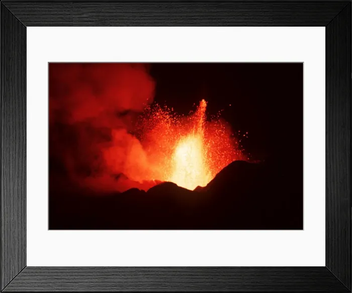 Framed Print : Volcano eruption 1995 - Fernandina Island, Galapagos, Ecuador AU-1526