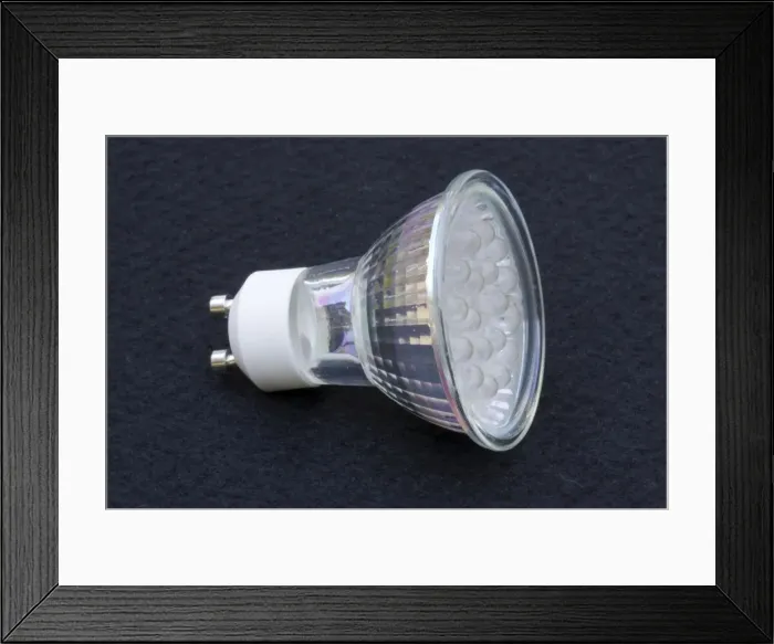 Framed Print : Light Bulb - Impact GU10 low energy LED light cluster, UK These ultra efficient modern GU10 lamps are built around a cluster of LEDS and consume only 1. 5W of electricity to deliver around 15w of light Framed Print : Light Bulb - Impact GU10 low energy LED light cluster, UK These ultra efficient modern GU10 lamps are built around a cluster of LEDS and consume only 1. 5W of electricity to deliver around 15w of light