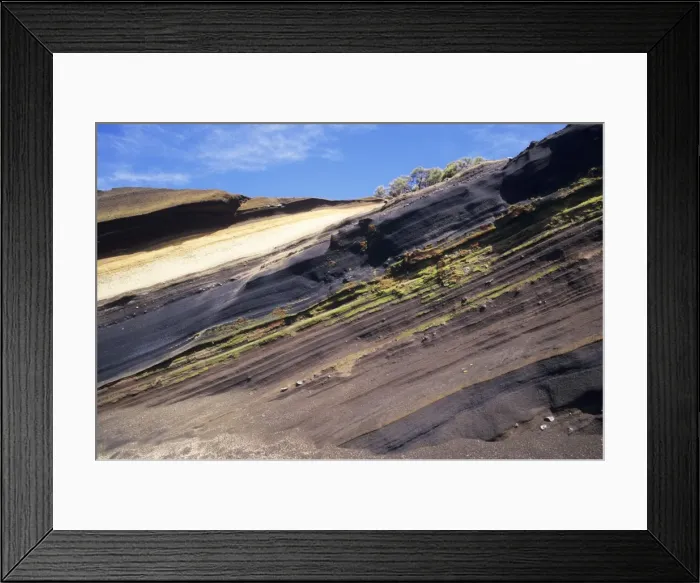 Framed Print : Tenerife - Stratified lava flows at C. 2000m on slopes of Teide