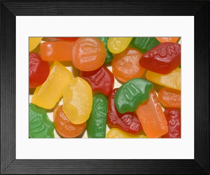 Framed Print : Closeup of colourful wine gum sweets UK Framed Print : Closeup of colourful wine gum sweets UK