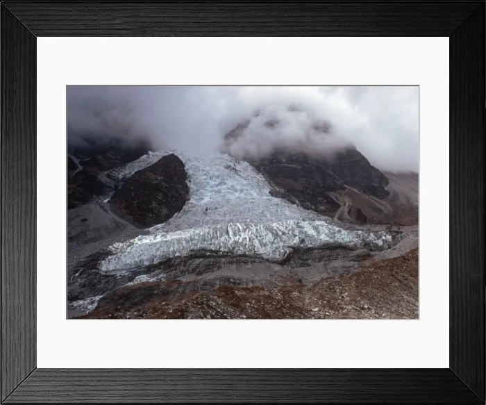 Framed Print : Nepal - Base of Langtang glacier in descending cloud Langtang National Park Nepal Framed Print : Nepal - Base of Langtang glacier in descending cloud Langtang National Park Nepal