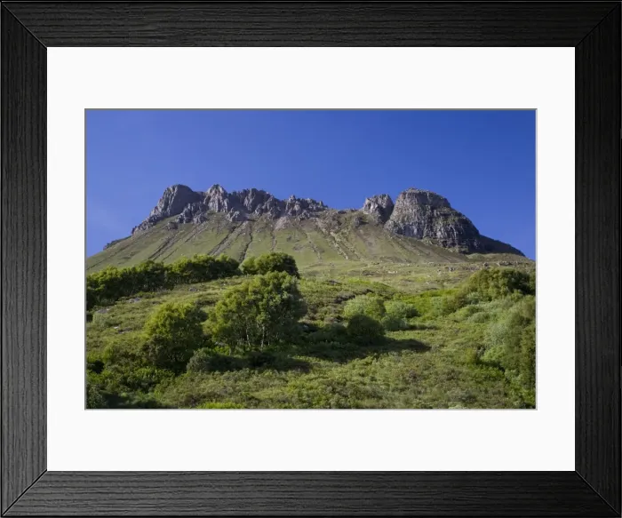 Framed Print : Rugged sandstone outcrop of Stac Pollaidh NW Highlands Scotland UK Framed Print : Rugged sandstone outcrop of Stac Pollaidh NW Highlands Scotland UK