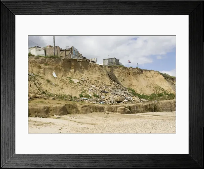 Framed Print : Remains of collapsed houses after severe coastal erosion Happisburgh North Norfolk Coast UK Framed Print : Remains of collapsed houses after severe coastal erosion Happisburgh North Norfolk Coast UK