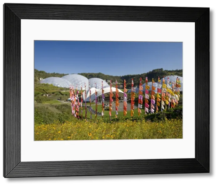 Framed Print : Flags outside Alpine hut Eden Project Bodelva St Austell Cornwall UK Framed Print : Flags outside Alpine hut Eden Project Bodelva St Austell Cornwall UK