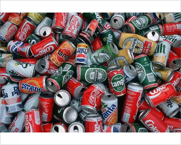 Hundreds of aluminium cans collected for recycling UK