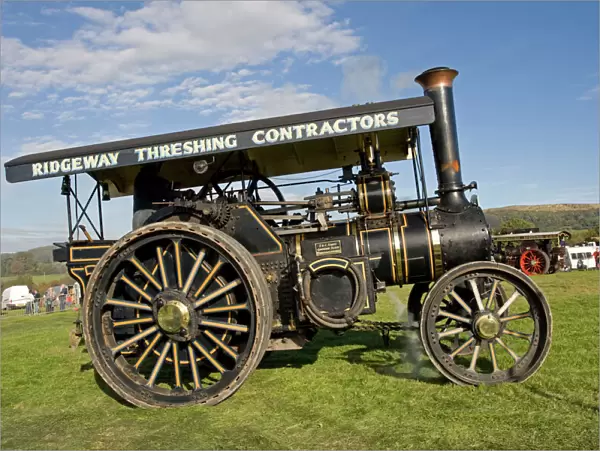Steam Engine Keeling Rally - Ridgeway Threshing Contractors Burrell traction engine. Cheltenham Racecourse Gloucestershire UK