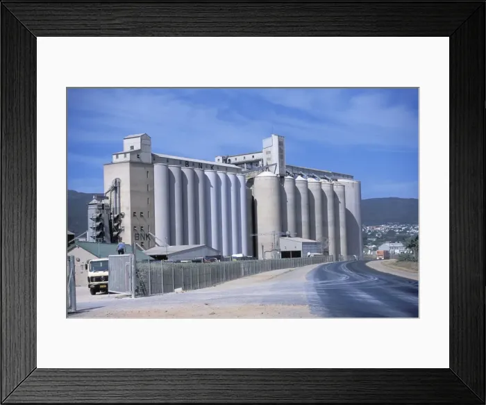 Framed Print : Large grain silos for wheat storage Africa - Western Cape South Africa Framed Print : Large grain silos for wheat storage Africa - Western Cape South Africa