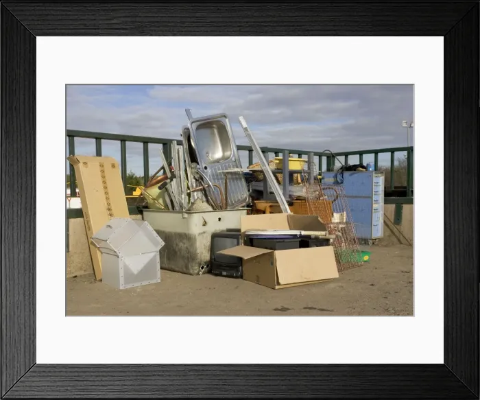 Framed Print : Recycling - waste household items reclaimed for re-use Cory Environmental, a subsidiary of Exel, is one of the UK's leading recycling and waste management companies Framed Print : Recycling - waste household items reclaimed for re-use Cory Environmental, a subsidiary of Exel, is one of the UK's leading recycling and waste management companies
