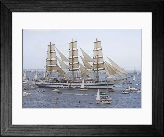 Framed Print : Funchal 500 Tall Ships Regatta - Mir square rigged training ship. Pendennis Point Falmouth Cornwall UK Framed Print : Funchal 500 Tall Ships Regatta - Mir square rigged training ship. Pendennis Point Falmouth Cornwall UK