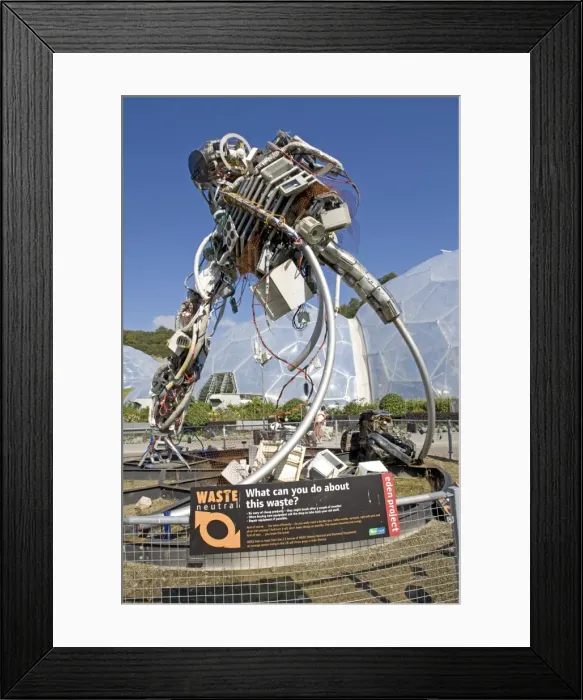 Framed Print : Sculpture - WEEE waste man Eden Project Bodelva St Austell Cornwall UK Framed Print : Sculpture - WEEE waste man Eden Project Bodelva St Austell Cornwall UK