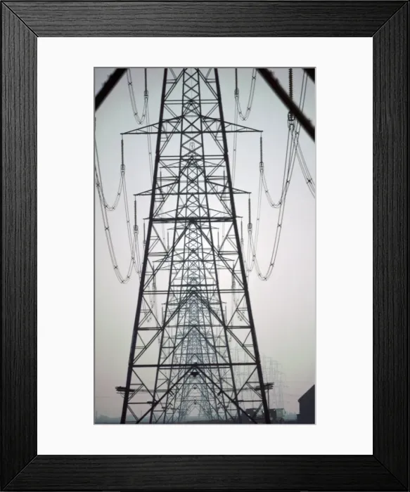 Framed Print : Electricity pylons Framed Print : Electricity pylons