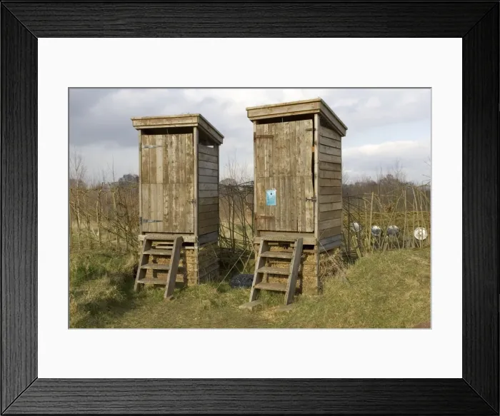 Framed Print : Composting toilets at Environmental Centre, UK - these toilets depend on biological decomposition which in the process produces fertilser. At Bishopswood Environmental Centre near Worcester sponsored by Transo Worcestershire, UK Framed Print : Composting toilets at Environmental Centre, UK - these toilets depend on biological decomposition which in the process produces fertilser. At Bishopswood Environmental Centre near Worcester sponsored by Transo Worcestershire, UK