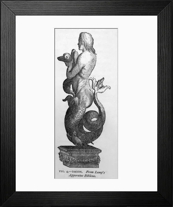 Framed Print : Black & White Illustration: Sea monster Framed Print : Black & White Illustration: Sea monster