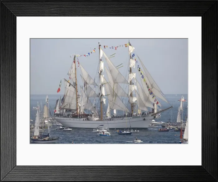 Framed Print : 500 Tall Ships Regatta - Cuauhtemoc three masted barque Funchal - Pendennis Point Falmouth Cornwall UK Framed Print : 500 Tall Ships Regatta - Cuauhtemoc three masted barque Funchal - Pendennis Point Falmouth Cornwall UK